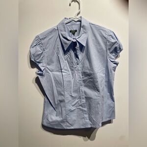 Wild Fable Women's Puff Sleeve Button-Down Shirt Light Blue Size XL NWT